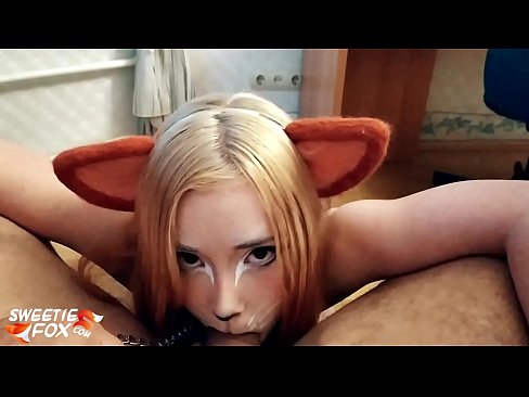 ❤️ Kitsune nqos dick thiab cum hauv nws lub qhov ncauj ️❌  Fucking  ntawm peb  ❌ Ib
